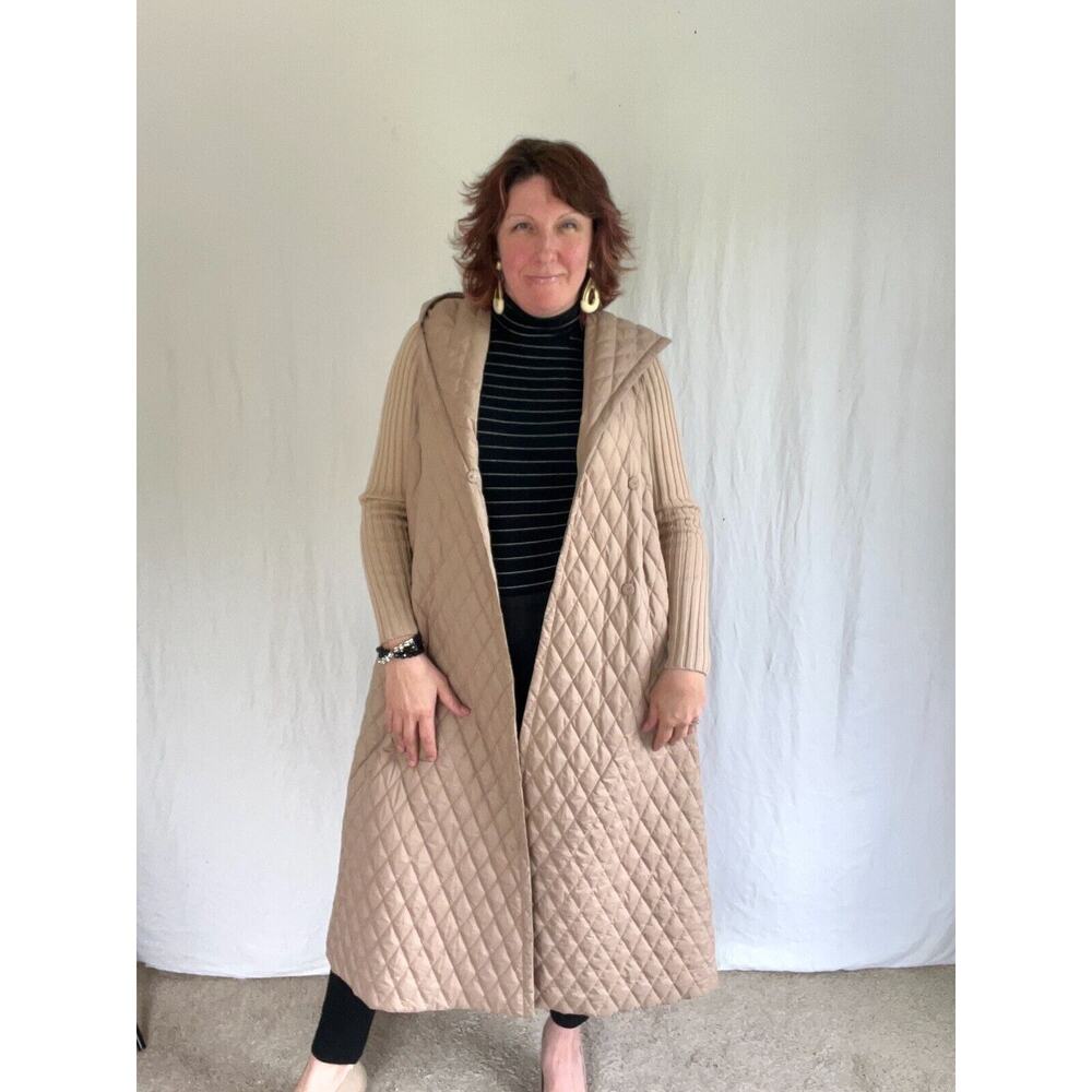 MARYLING Luxury Designer Jacket Runway Lightweight down filled w/hood 38 size M